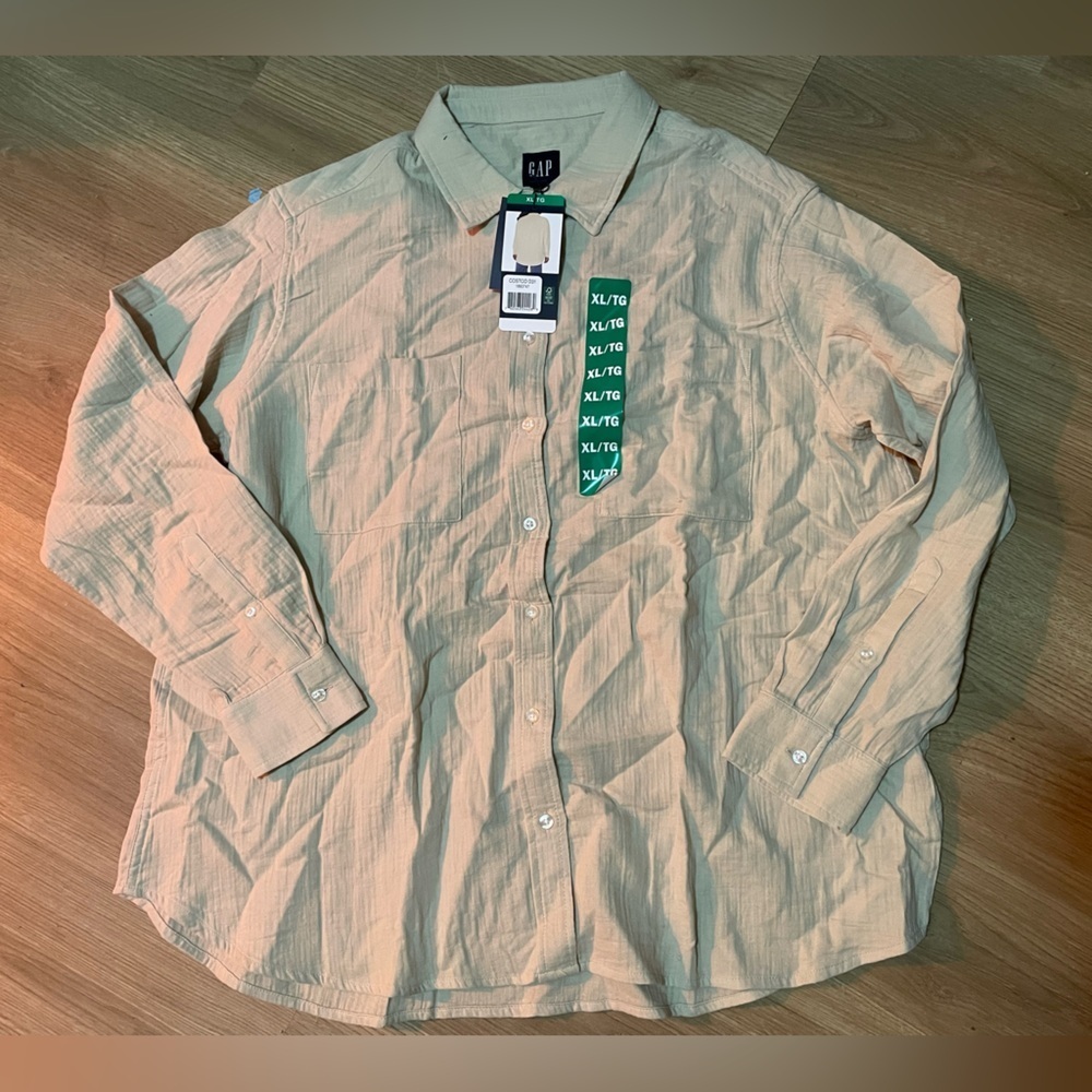 🔊Gap | NEW Beige Sz XL Womens Button Up